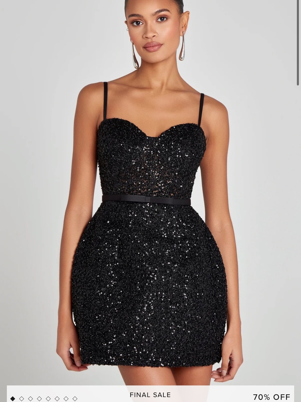 Nadine merabi Tara black mini dress nwt 6